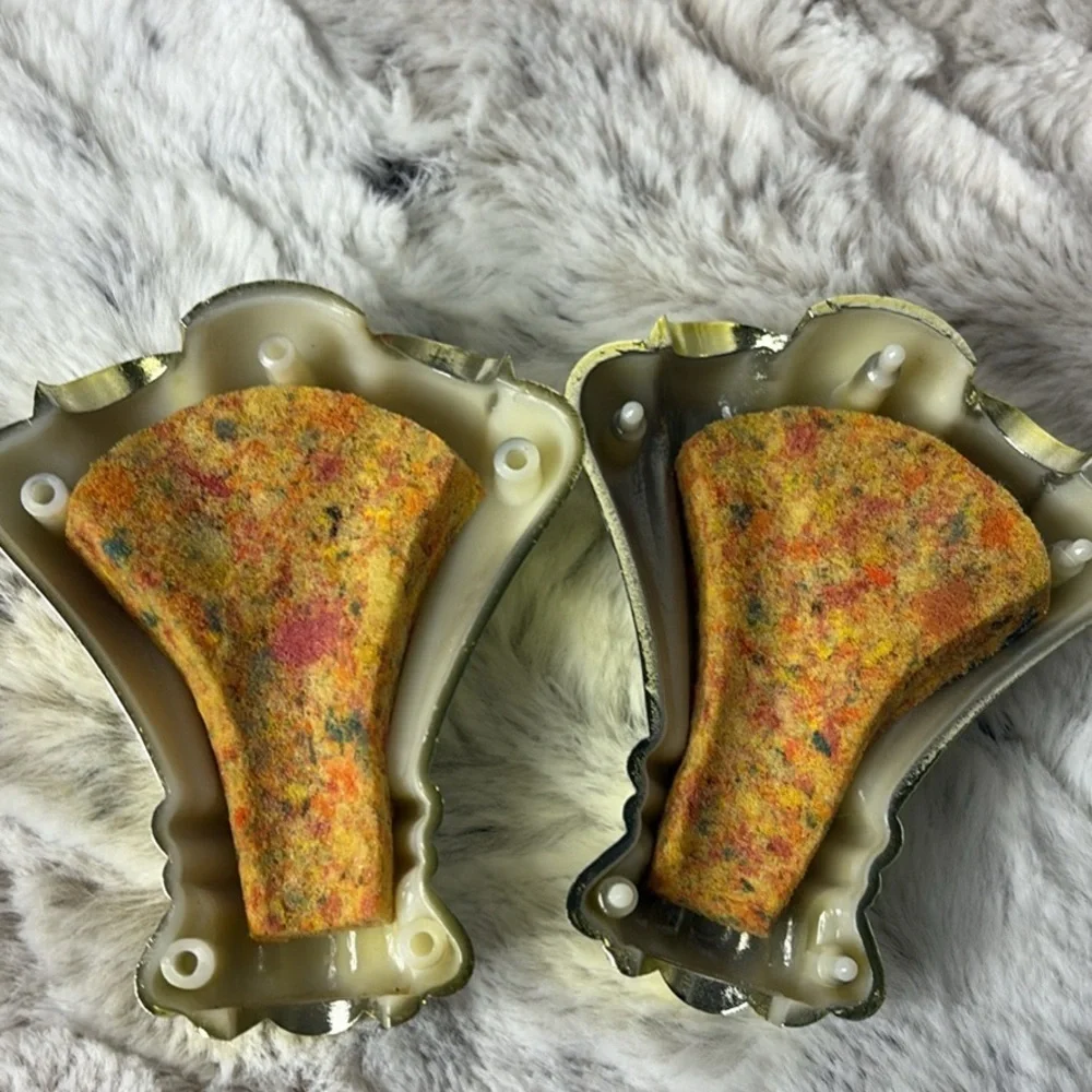 Pair of Gold Tone Shell-Shaped Art Deco Rod Attachments
